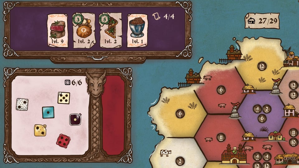 Feed the Scorchpot dice and recipe panel screenshot